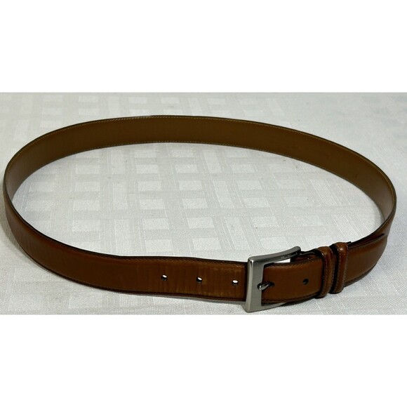 Allen Edmonds Burnished Calfskin Leather Casual Dress Belt #31564 38 Mens Brown